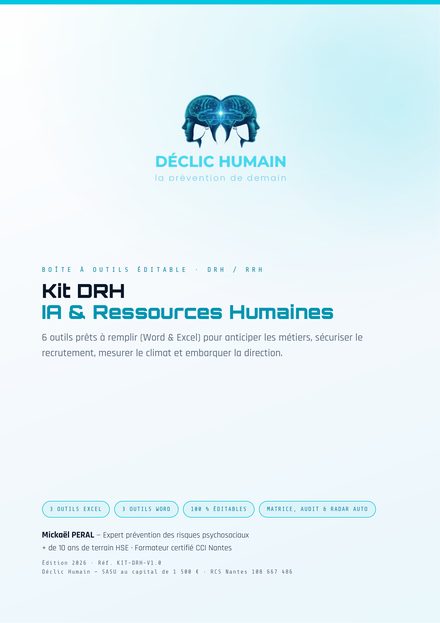 Couverture — Kit DRH / RRH — Boîte à outils éditable (IA & RH)