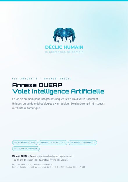 Annexe DUERP volet IA — guide et tableur